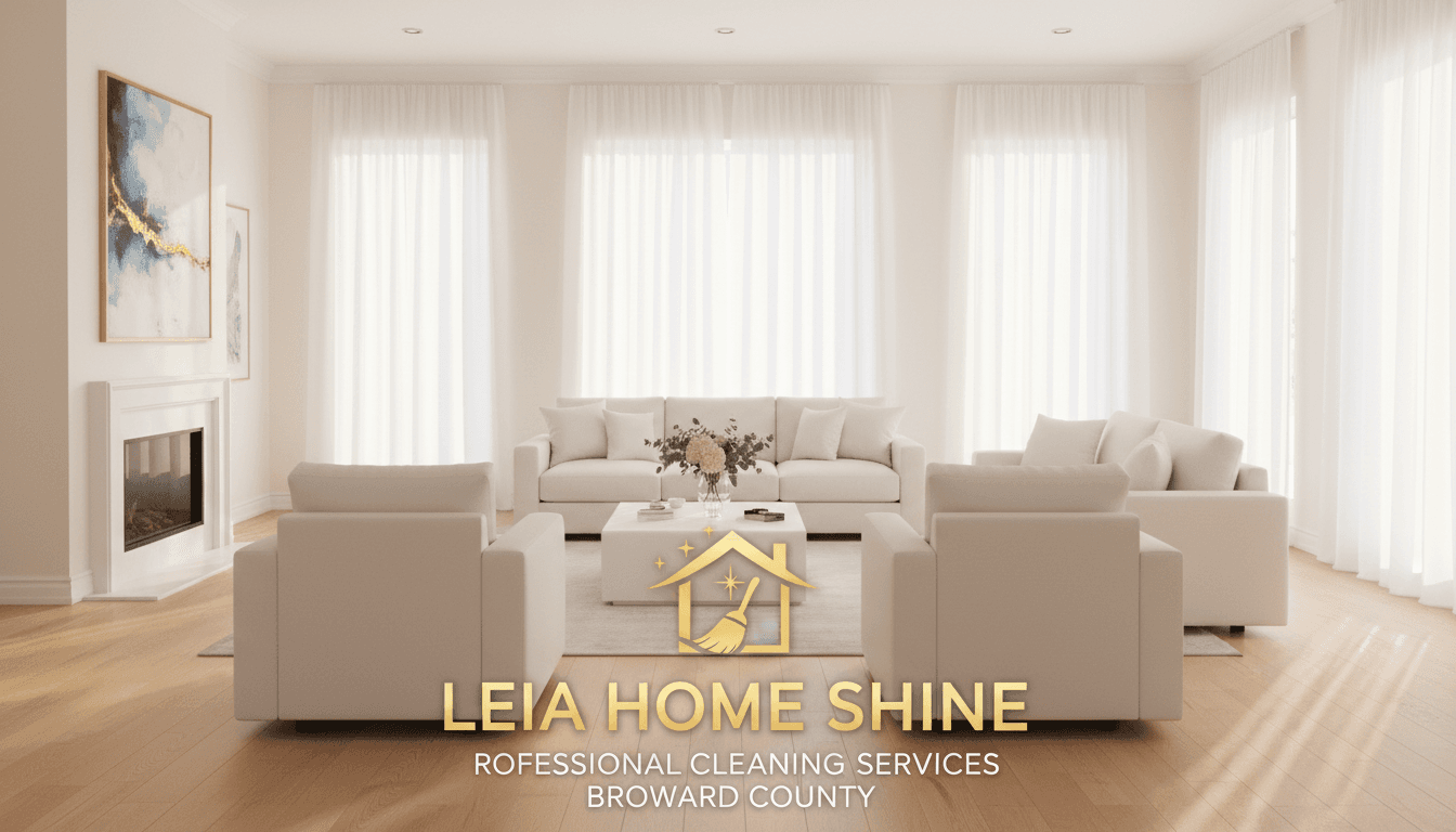 Bright, sunlit living room with clean white furniture and soft natural light streaming through large windows